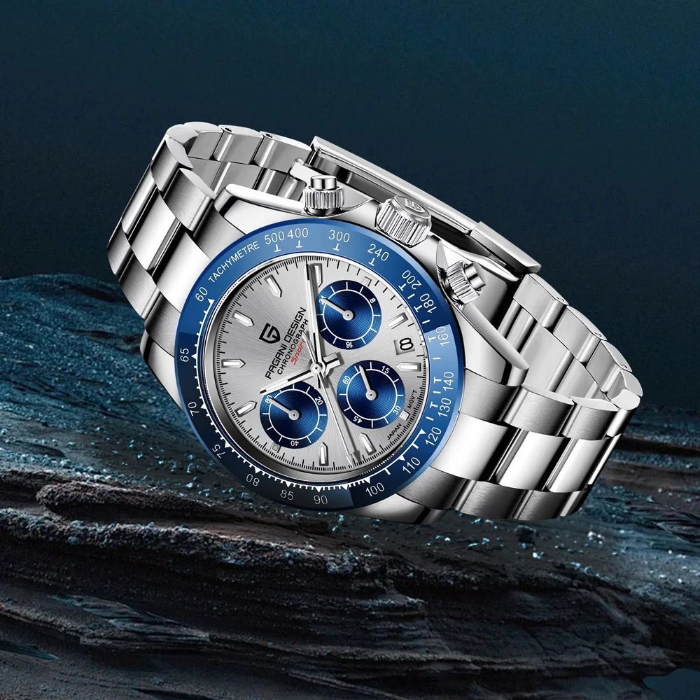 PAGANI DESIGN men's Watch 1644 luxury Retro Quartz watch Men's gift waterproof Sapphire Crystal 40mm stainless Steel Men's Watch