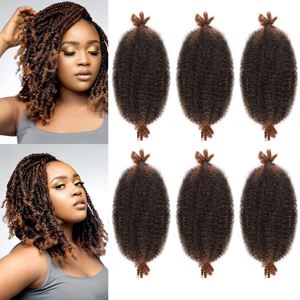 

Волосы Afro Twist, предварительно разделенные пружинистые синтетические волосы для мягких локонов, весенние завитки, плетение волос Marley Twist