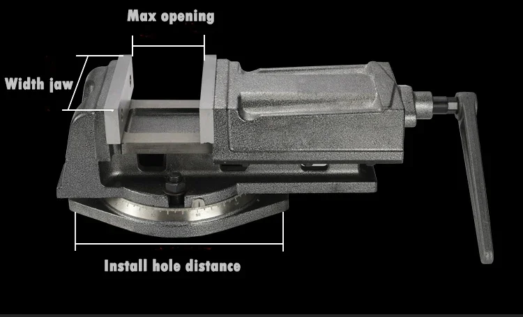 QH80 Precision Milling Machine Vise 80MM Machine Vice with Swivel Base For Milling Machine