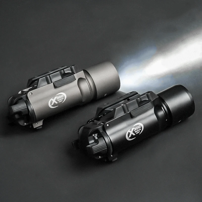 Tactical Gear Surefir X300 X300U Ultra  Metal Pistol Gun 500Lumen LED Light Fit 20mm Rail Airsoft Hanging Hunting Flashlight