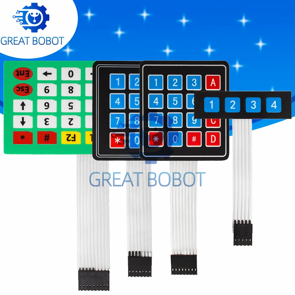 1PC Membrane Matrix Keypad 4/12/16/20 Keys 1x4 3x4 4x4 4x5 for Arduino & Raspberry Pi DIY Projects