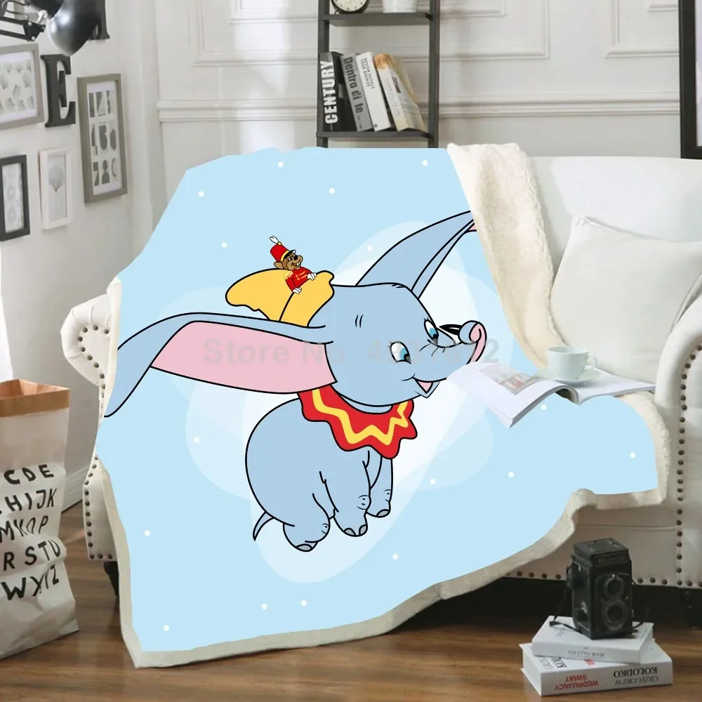 Cartoon Cute Dumbo Flying Winnie Pool Tigger Baby Plush Blanket Throw Sofa Bed Cover Bedding for Kids Boys Girls Children Gifts