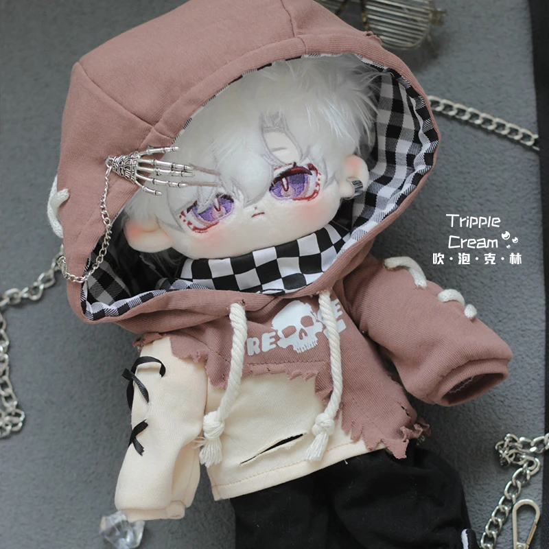 Handmade 30cm 1pc Doll Clothes Reverse Fall Cos Doll Clothes Cool Hoodie Plush Dolls Outfit Gift No Doll