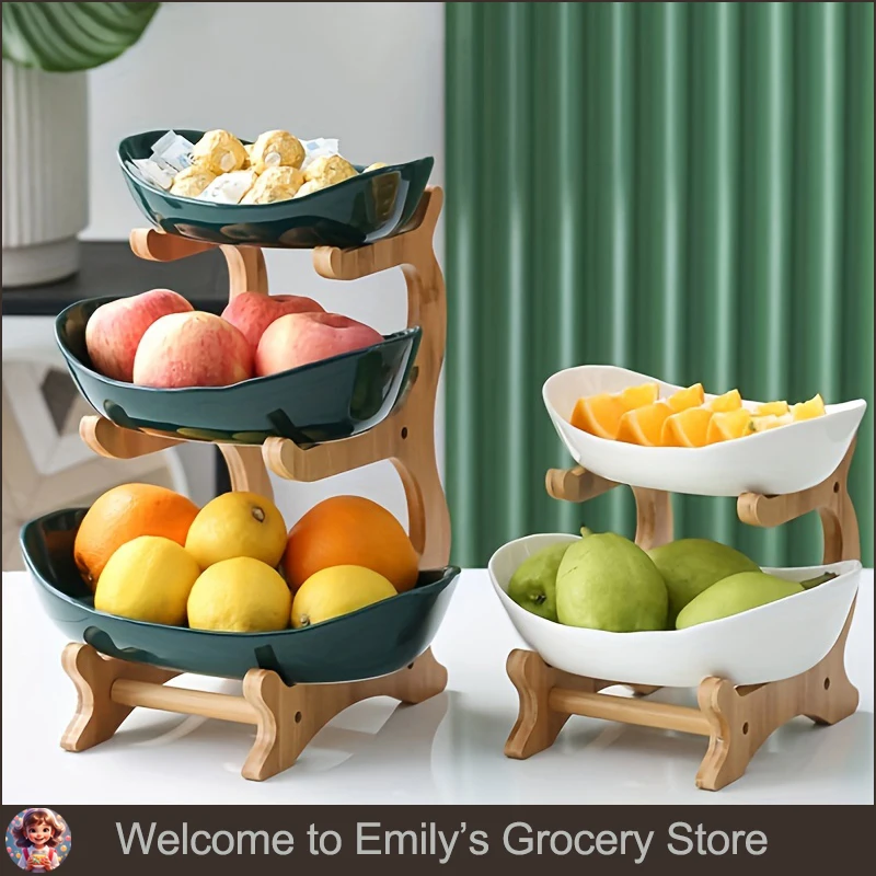 2/3 Layer Fruit Tray Home Living Room Plastic Salad Bowl Creative Modern Dried Fruit Basket Candy Plates Cake Stand Snack Dish