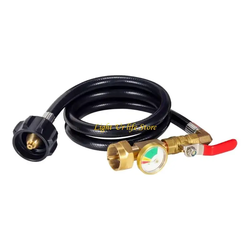 

63HA Professional C3H8 Transfer Hose 3FT With Light In Dark Measure And Control Gate For Gas Tube Resupply