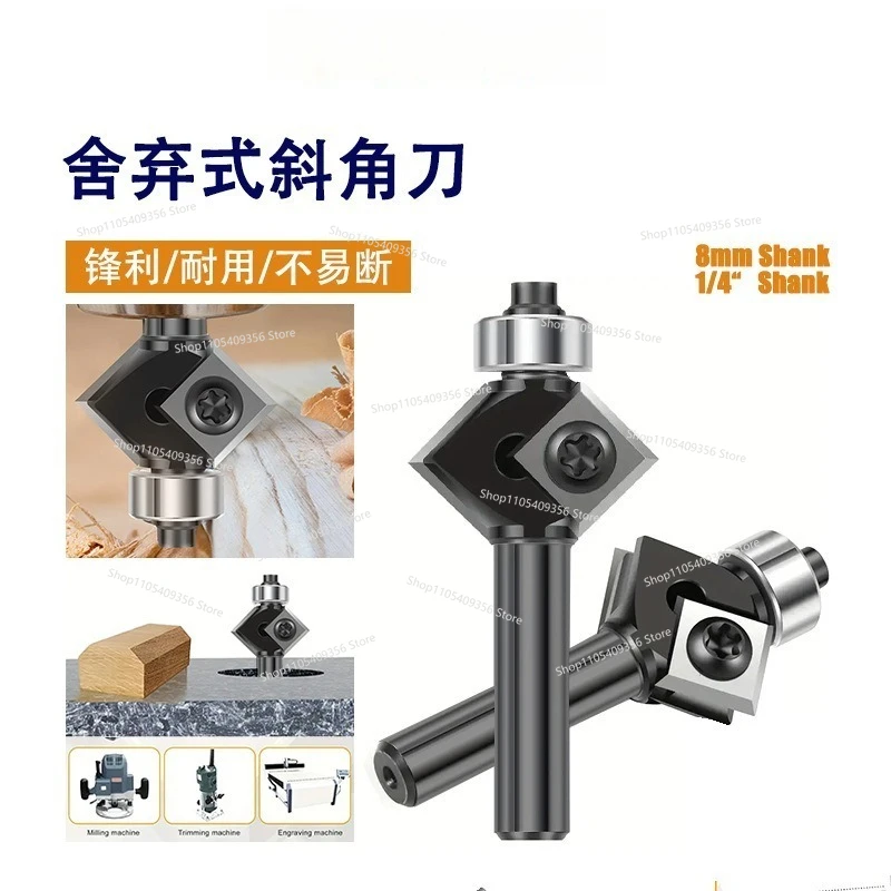 For 45 ° Bevel Milling Cutter Carbide Bevel Cutter Reversible Chamfering Tool Milling Cutter