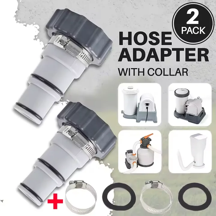 Adaptador de manguera de piscina, Kit adaptador de manguera de repuesto con Collar para bomba de conexión roscada Intex ARU, accesorios para piscina, 2 uds.