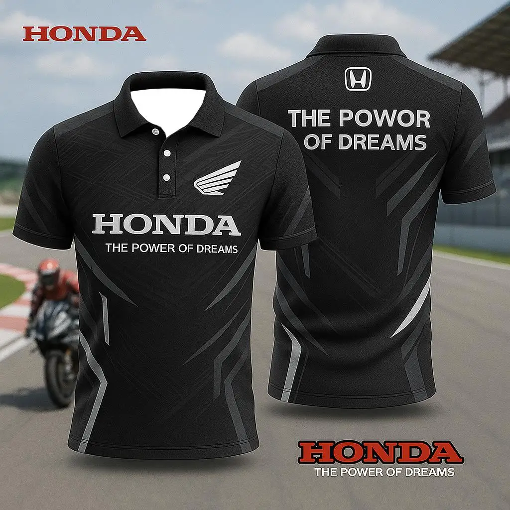

Летняя высококачественная гоночная спортивная модная рубашка поло Honda, удобный дышащий впитывающий пот повседневный топ для любителей Honda