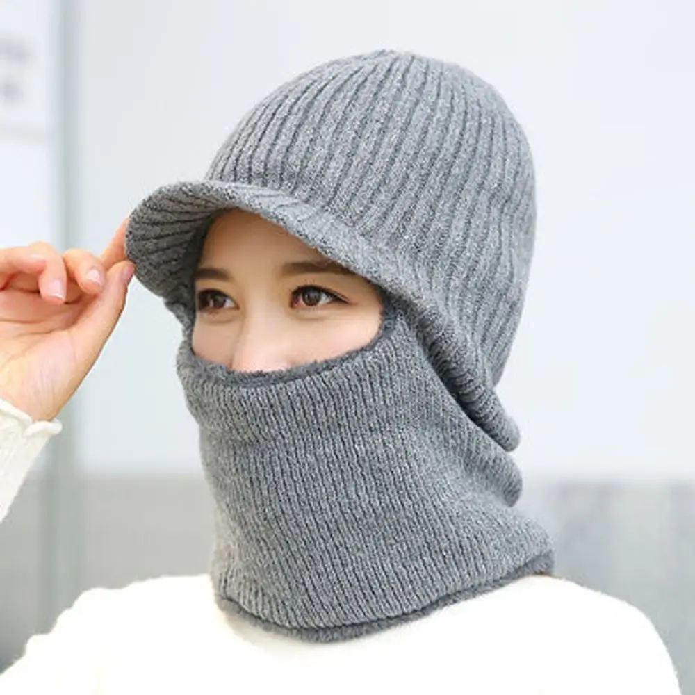 

Fashion Winter Warm Hat Plush Outdoor Riding Ears Protection Cap Thickned Cold Proof One-piece Hat