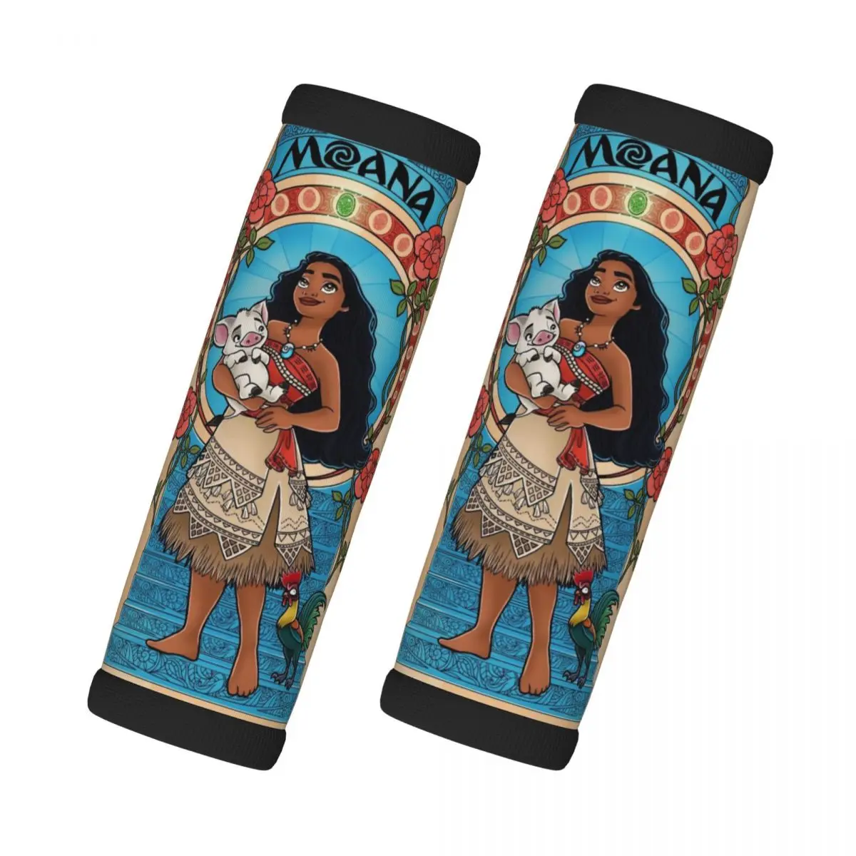 

Custom Moana Cartoon Luggage Handles Wrap Grips 2 Pcs Neoprene Suitcases Luggage Travel Accessories For Backpack Shoulder Pad