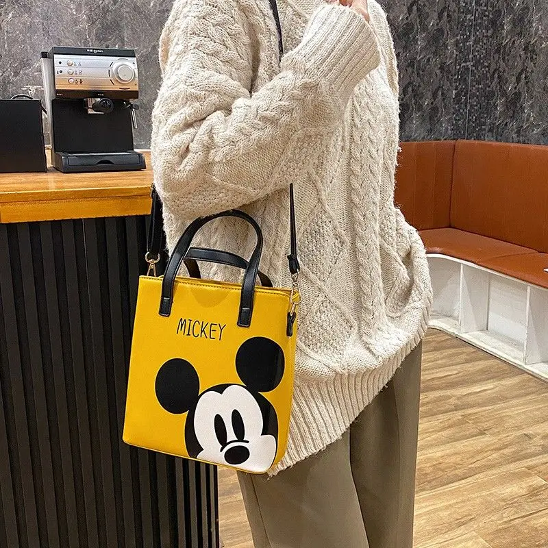 Disney crossbody bags for women Mickey cartoon printed leather purses and handbags fashion shoulder bags clothing accessories