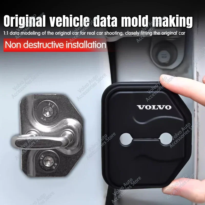 Cubierta de gel de sílice para cerradura de puerta de coche, accesorios antioxidantes para Volvo XC90, V90, V60, XC60, V40, S80, S60, C40, XC40, 4 piezas