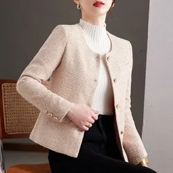 French Small Fragrance Jacket Women Spring Autumn 2026 New Coat High-End Temperament Celebrity Short Outerwear Tweed Tops Female