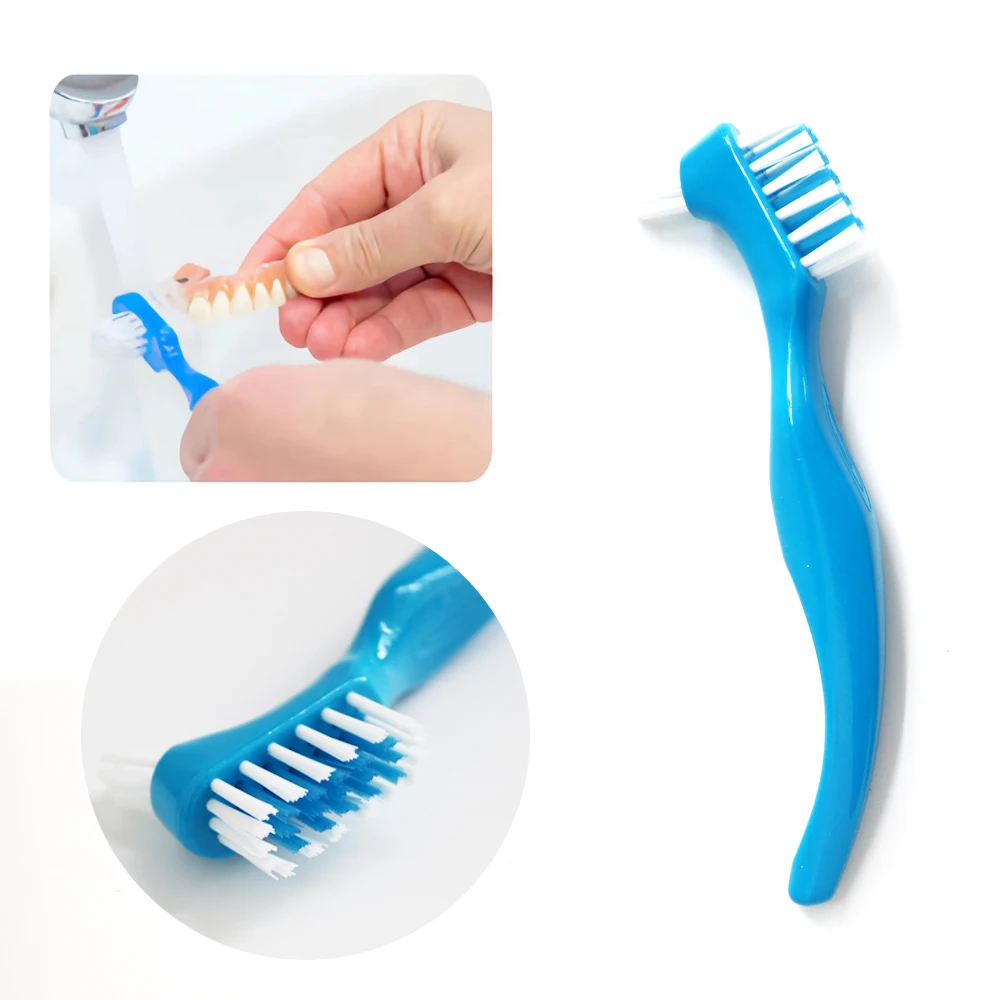 1pcs Denture Cleaning Brush Dedicated Denture False Teeth Brush