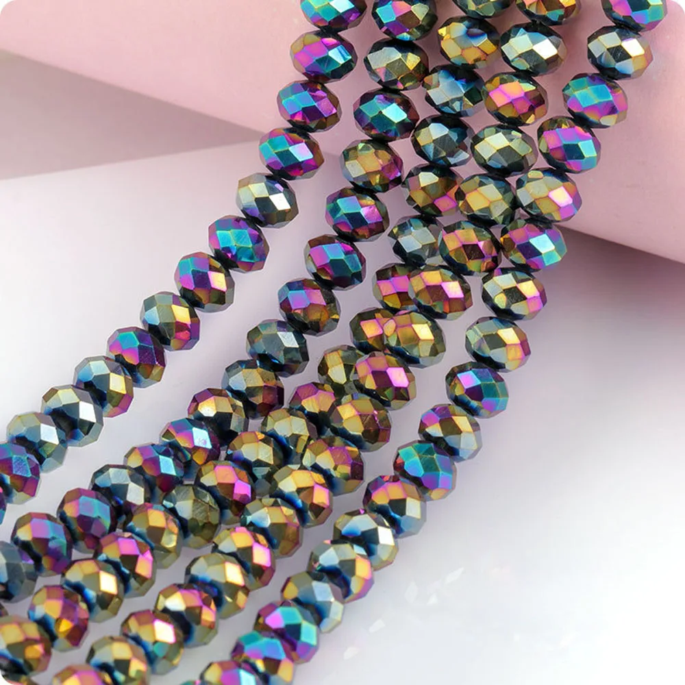 Bracelet Finding DIY Round 3/4mm Loose Glass Beads Spacer Beads Crystal Beads Jewelry Making