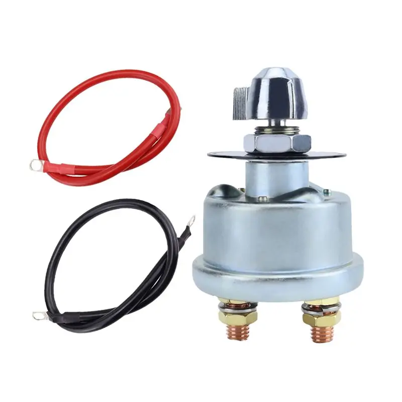 

A96E-12-48V 200A Master Battery Disconnect Switch & 4 AWG Battery Cables Set, High Current Battery Power Cutoff Switch