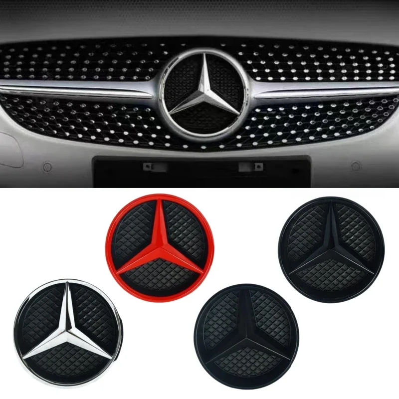 1X ·3D ABS Car Front Grille Badge Cover Star Logo Grid hollowed-out label for Mercedes Benz W204 2006-2012 B/V class 2005-2010