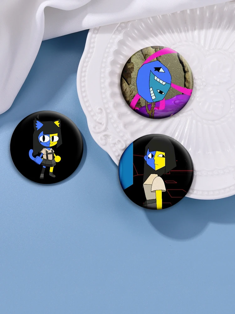 Ena الرسم الصناعي المطر روك لينة زر دبابيس الإبداعية شارة بروش معدني لحقيبة معطف قبعة الديكور مجوهرات اكسسوارات هدايا