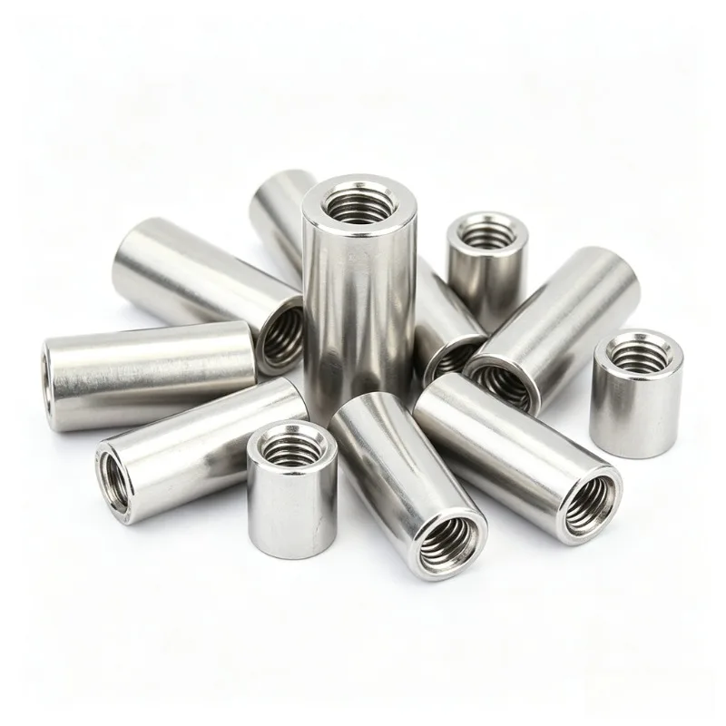 304 Stainless Steel Extension Thicken Round Column Joint Coupling Nut Cylindrical Connect Screw Nut M3 M4 M5 M6 M8 M10 M12 M14 M