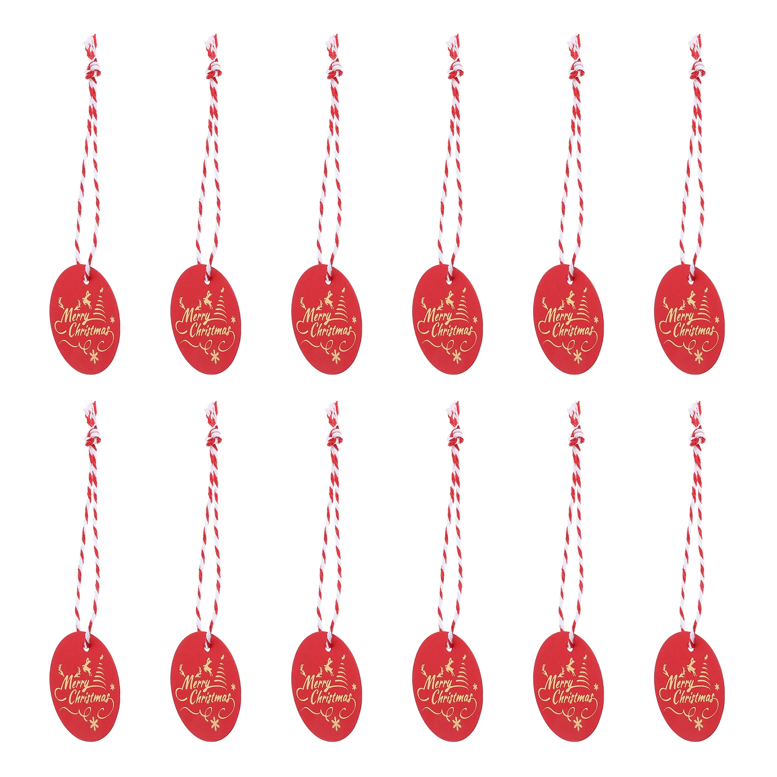 

NOLITOY 100pcs Christmas Wrapping Tags Holiday Gift Labels Shining Candy Stickers Red Present Hanging Paper