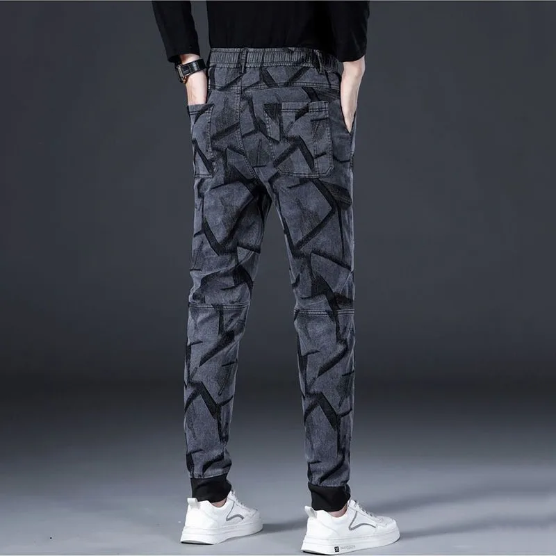 Fashion Men Casual Pants Spring Summer Thin Streetwear Male Elastic Waist Koreon Clothing New Vintage Slim Straight Trousers 4XL