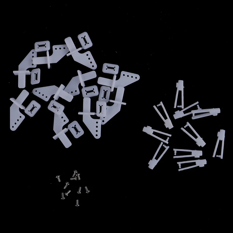 New【10Sets Medium Lock On Nylon Control Horn And Clevis 21mm Set Rudder】