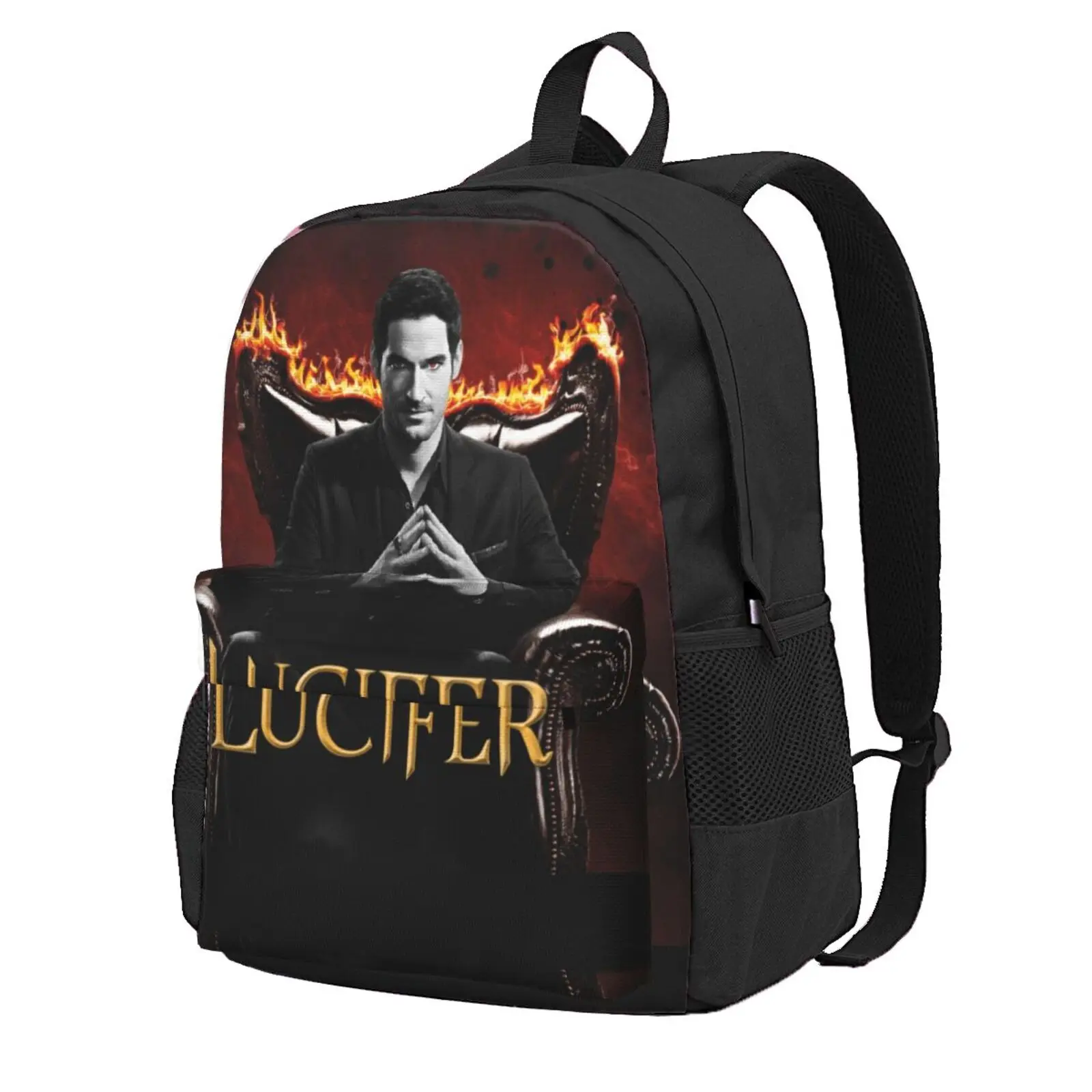 Lucifer Hot Sale Schoolbag Backpack Fashion Bags Tv Series Tom Ellis Lucifer Morningstar Los Angeles Devil Demon Lux Decker Dan