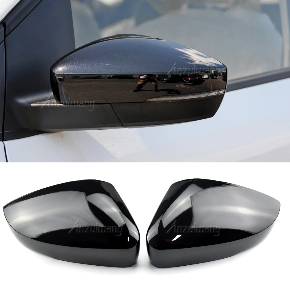 

Bright black and Carbon Look black Mirror Cover Rearview Side Mirror Cap Housing For VW POLO Mk5 6R 6C