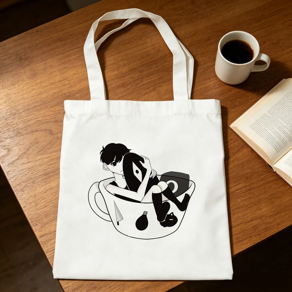 Omori tote bag foldable y2k shoulder  bolsas de tela canvas  femme