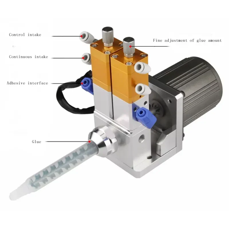 Electric Mixing Dispensing Valve Motor LED Potting Precision Double Liquid Glue Injector for Epoxy Resin Craft DIY Industrial