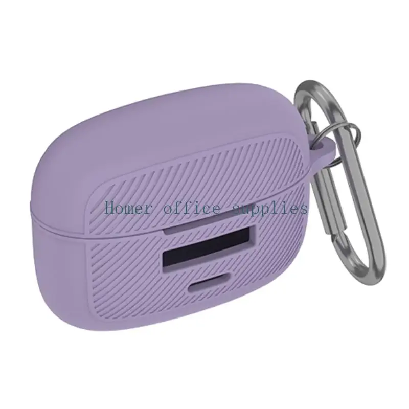 K43B Charging Case Cover in Soft Silicone with Lid Coverage, Carabiner Carry, and Desk to Travel Use for Everyday Clip On