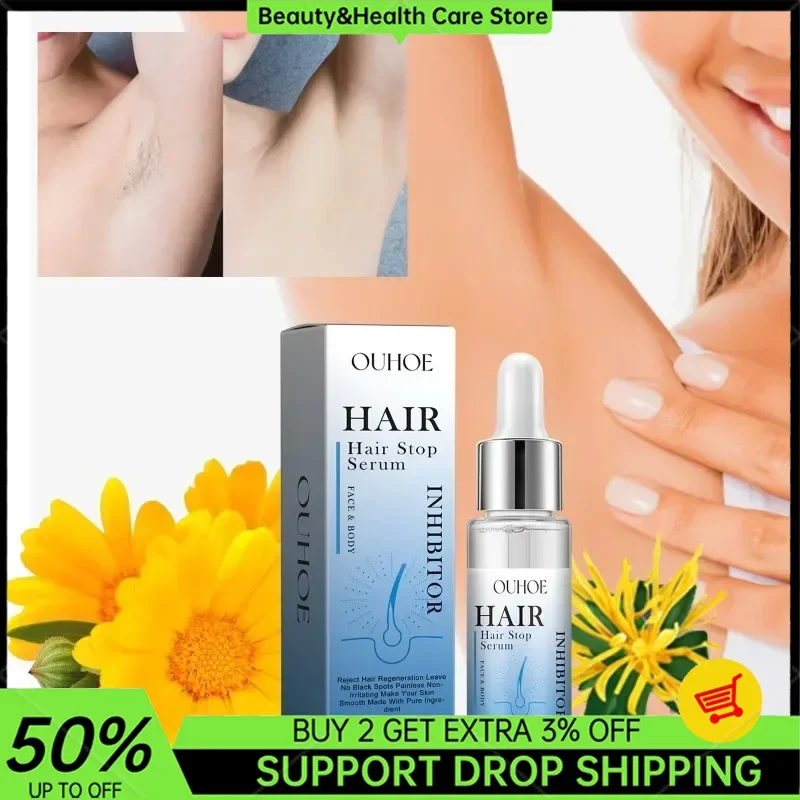 

Hair Inhibiting Serum Permanent Painless Stop Hair Growth Body Underarm Legs Arms Moisturize Whitening Powerful Depilatory Serum