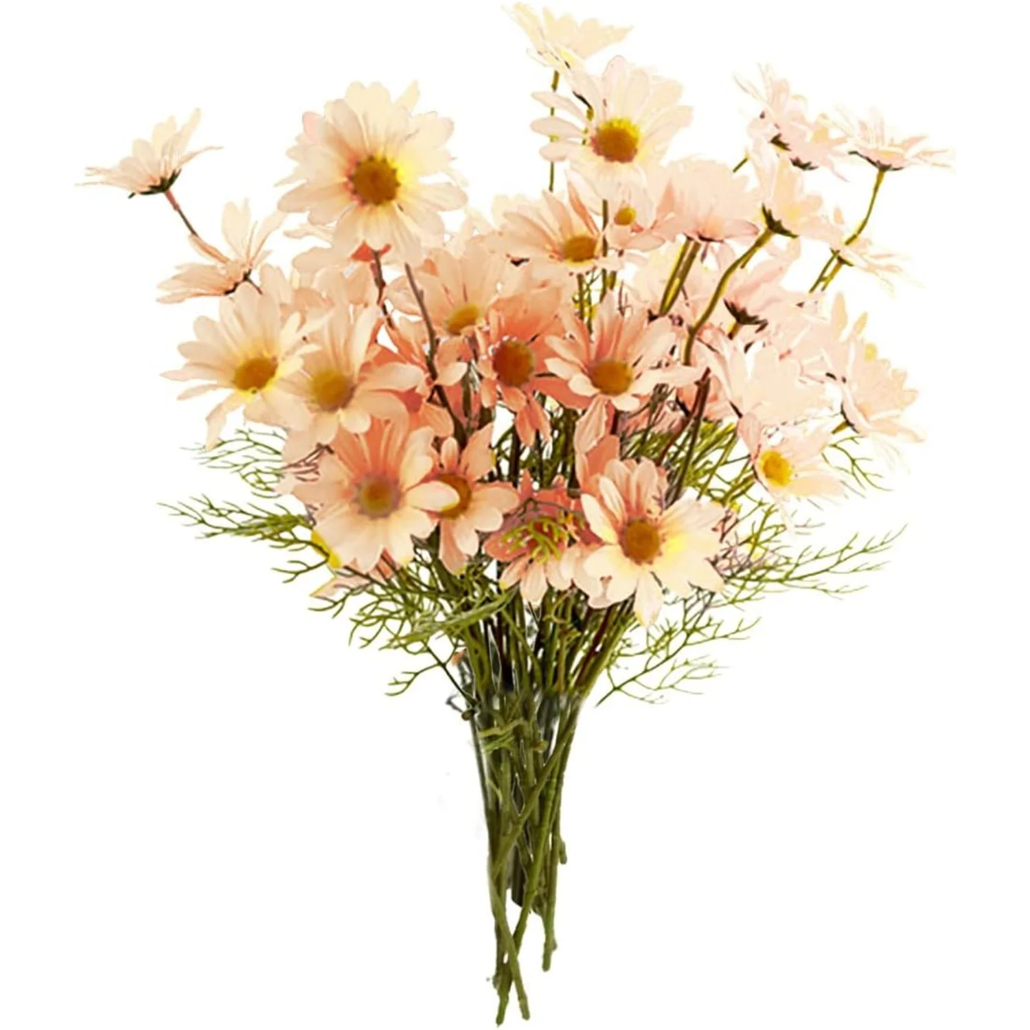 Artificial Flowers Fake Daisies UV Resistant Outdoor Wildflowers Spring Greenery Shrubs Plants for Garden Patio Vase Wedding Ce