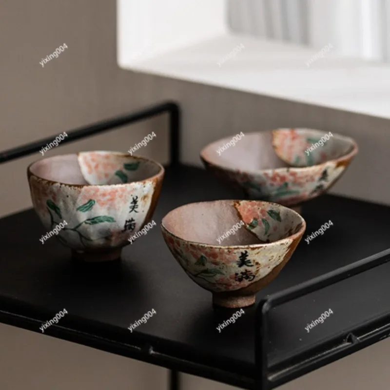 Hand‑Painted Coarse Clay Tea Cup, Large Single Teacup for Home Gongfu Tea Drinking 2