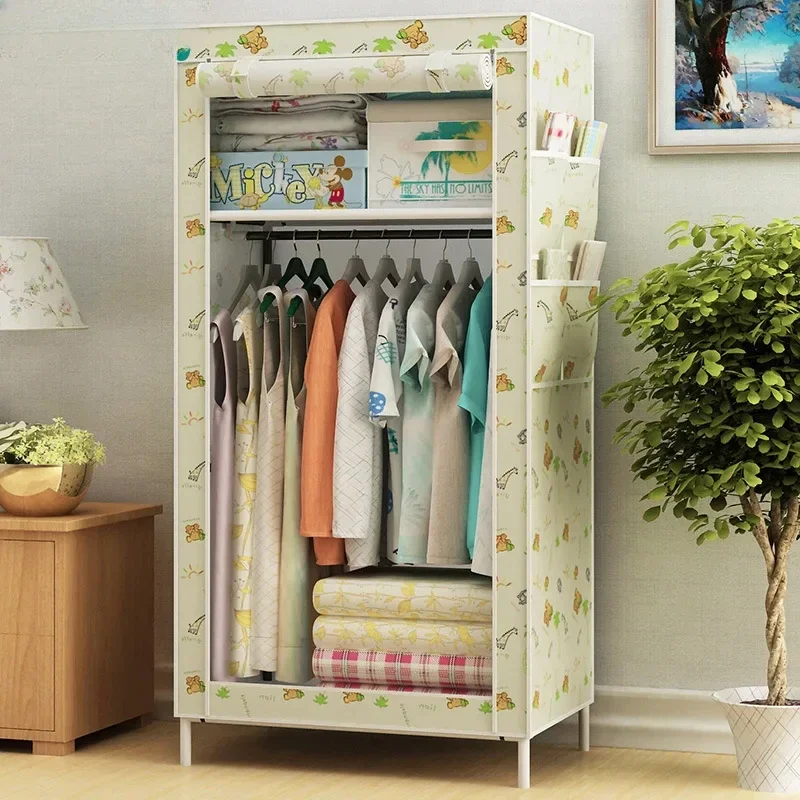 Compact Wardrobe Simple Cloth Storage Student Reinforced Thickened Korean Fabric Closet Ideal For Single Person Use