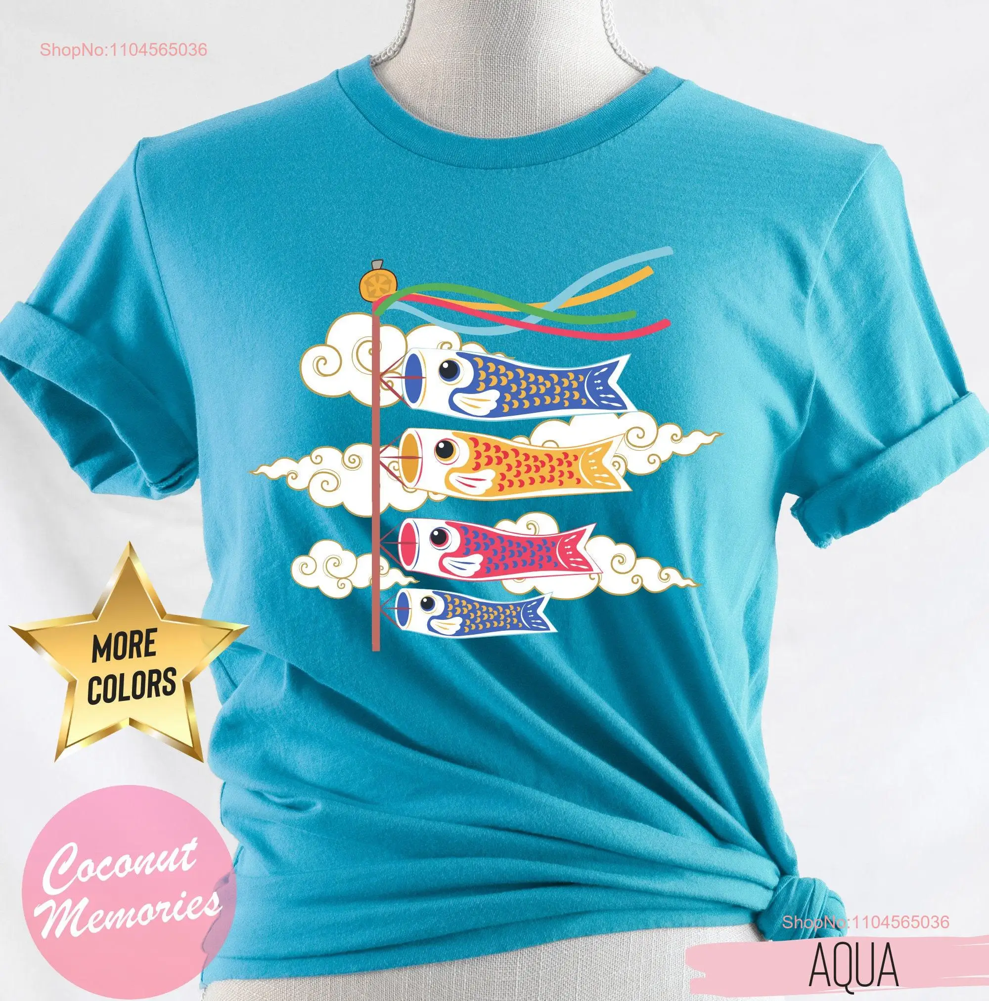 Camiseta del Festival del Día de los niños Koinobori Kodomo No Hi Koi Streamer Japón Hawaii mangas largas o cortas