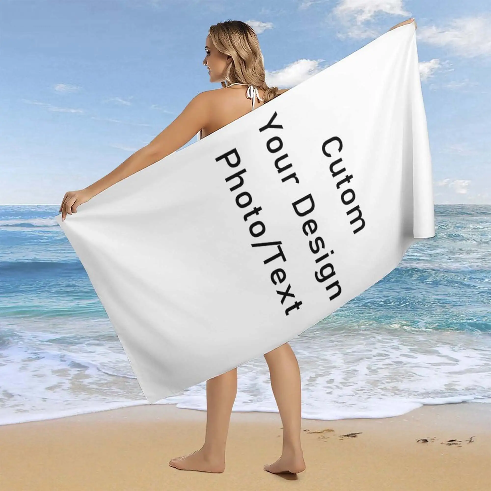 Personalized Beach Towel Customize Photo Funny Picture Microfiber Beach Towel Thin Absorbent for Beach Swimming Yoga Bath Sports