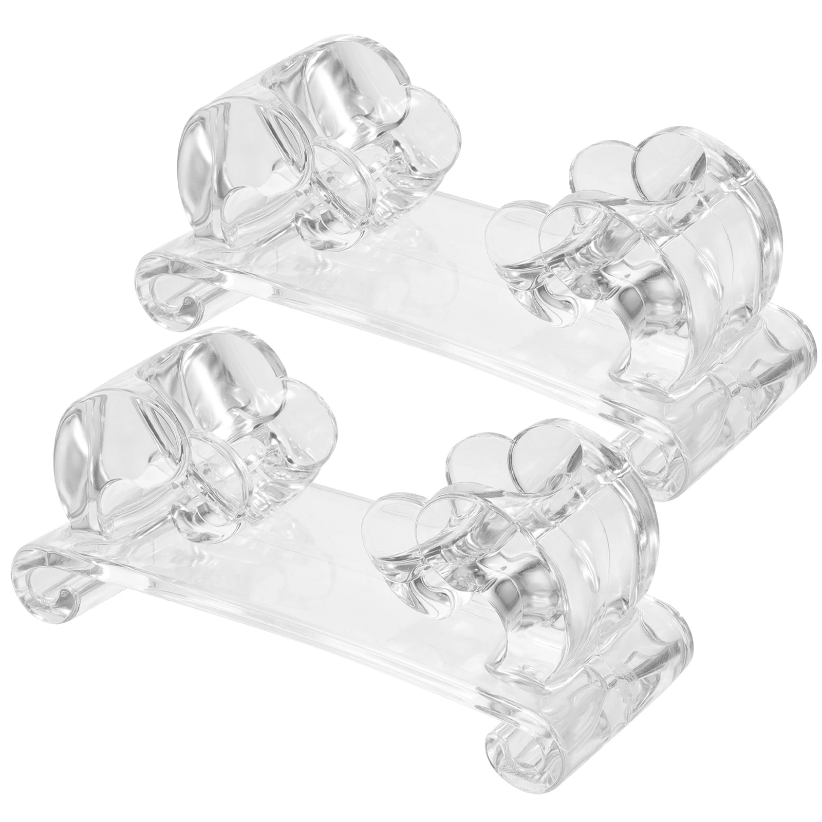 2 Pcs Thumb Piano Display Holder Kalimba Stand Finger Rack Acrylic Musical Instrument Gifts Bracelet Transparent