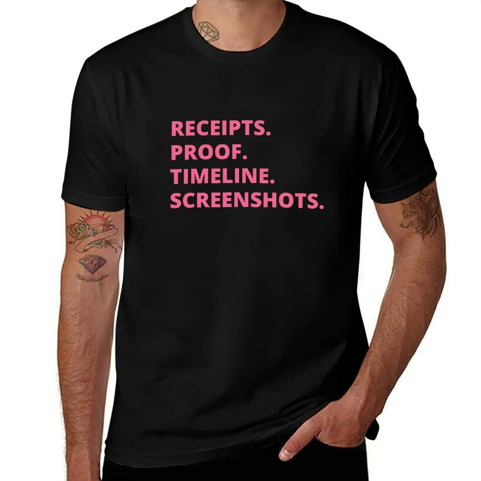 RHOSLC Receipts Proof Timeline Screenshots T-Shirt Daily Wear Plain Short Sleeve Shirt