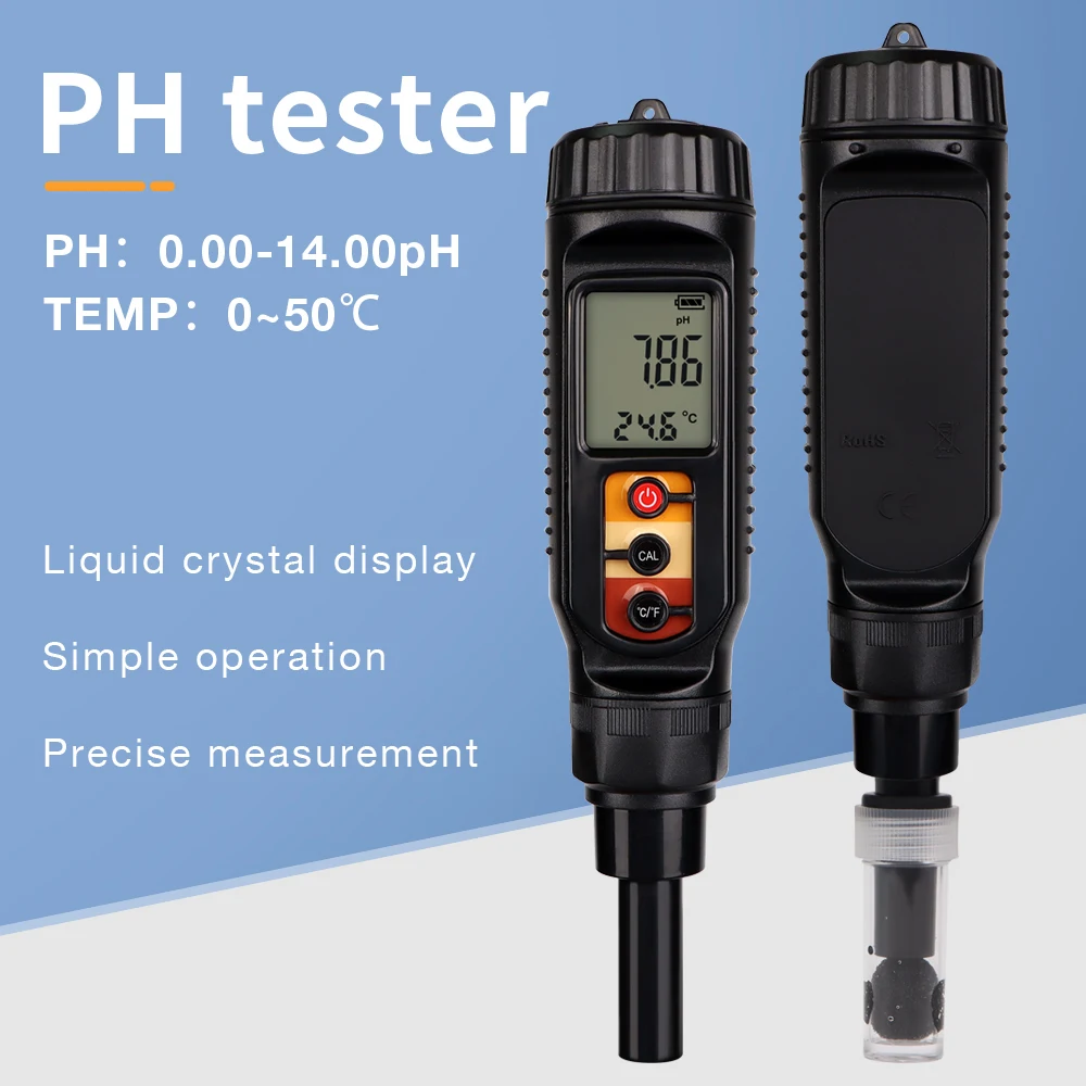 Flat Probe Digital Food PH Meter Soil PH Tester Acidity Tester for Fruits Vegetables Cheese Meat Bread Water PH Analyzer Meter