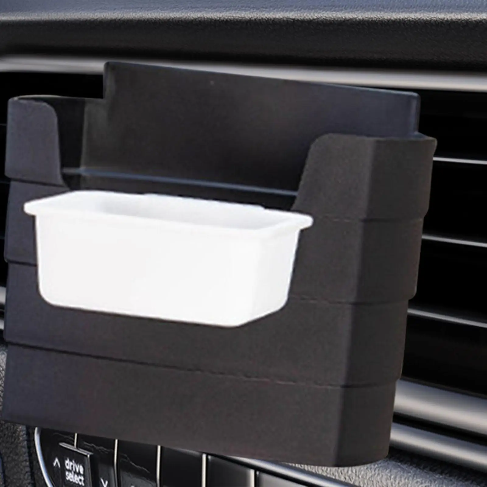 Car Air Vent French Fry Holder Sauce Rack with Removable Sauce Cup Multipurpose Vent Organizer Pocket for Phone Wallet