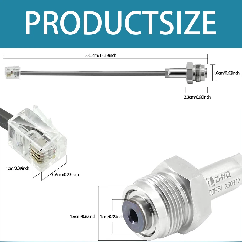 Airless Paint Sprayer Pressure Sensor Transducer with Cable for Spraying Equipment Replacement Parts