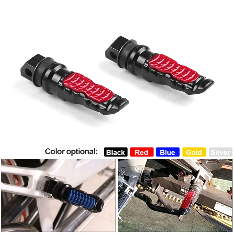 Aluminum Motorcycle Rear Passenger Foot Pegs Pedals Footrest Scooter Foot-Peg Motorbike Pedal Modification 2pcs /set