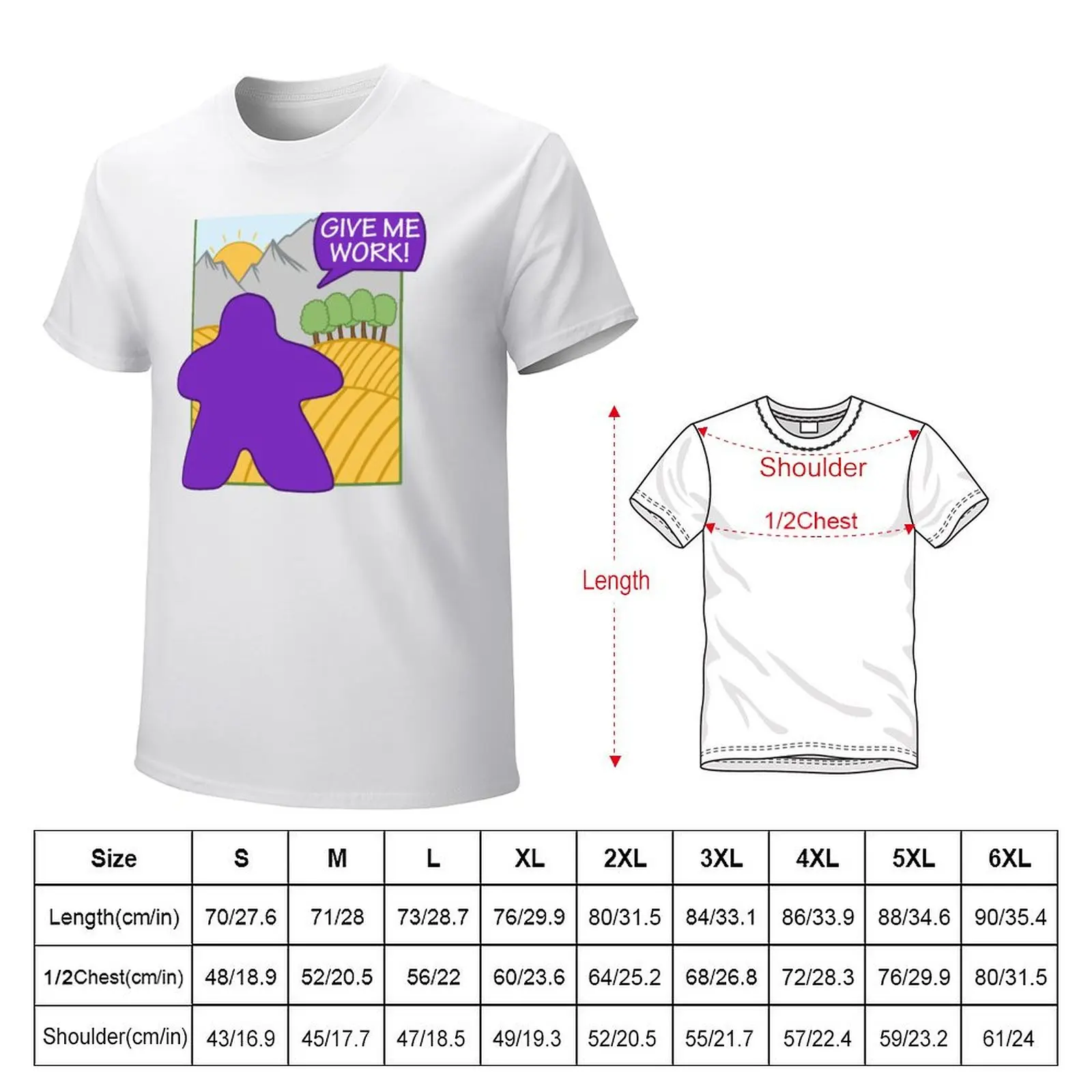 Worker Placement Meeple Purple Player T-shirt plus sizes summer tops Men's clothing