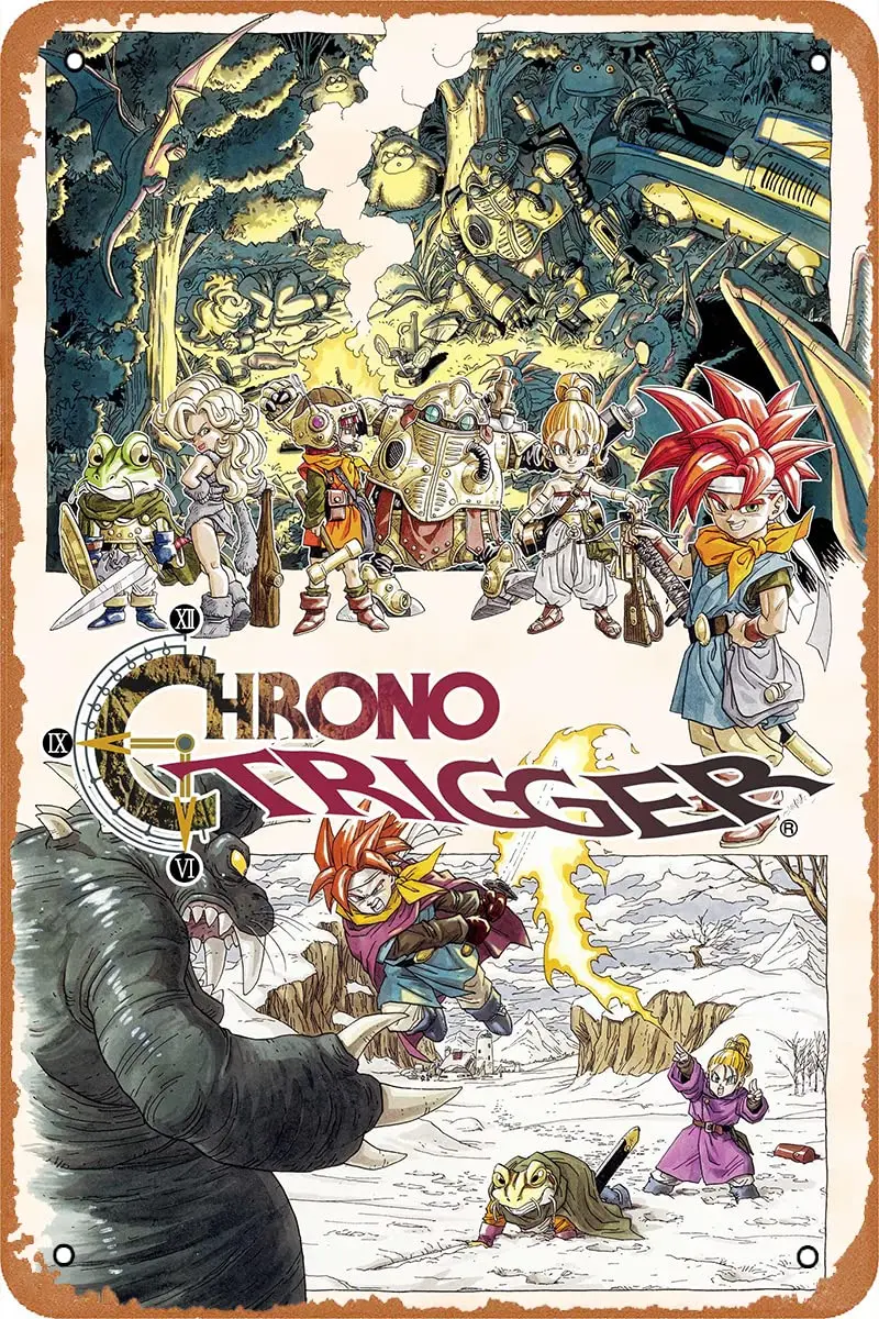 Chrono Trigger Poster Vintage Game Tin Sign Retro Metal Tin Sign 8x12 Inches sign