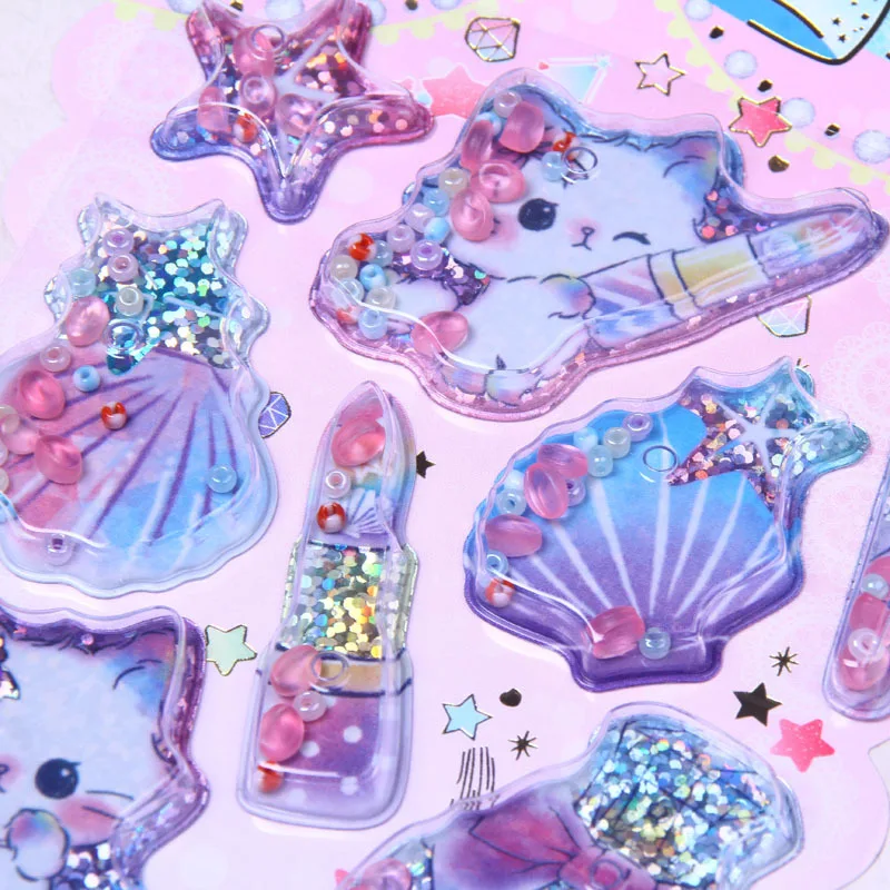 لطيف الترتر تصميم 3D هزة ملصق PVC للإزالة Y2K ريترو ملصق Kawaii الإبداعية تصميم جراب هاتف الديكور