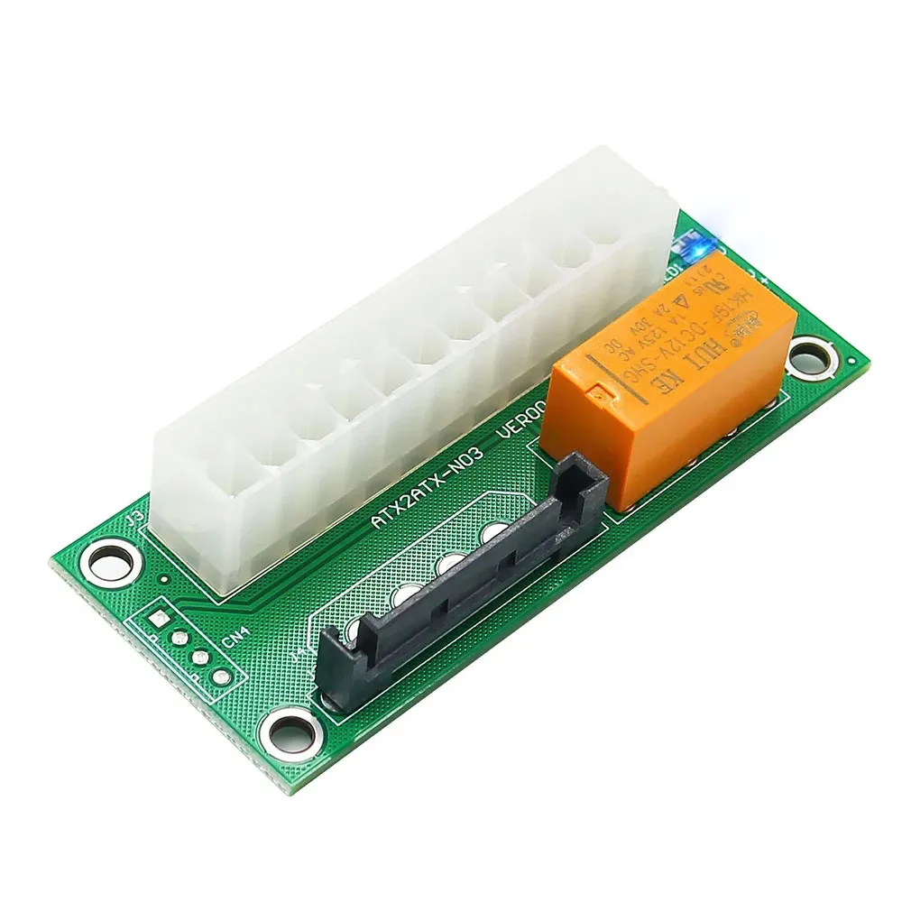 Adaptador Dual PSU Placa de alimentación Cable extensor Tarjeta con LED ATX 24Pin a SATA Sync Starter Add2psu para minería de tarjetas gráficas