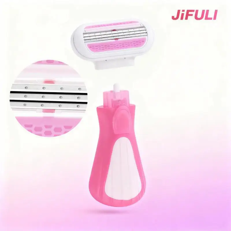 Portable Travel Women Manual Razor Protective Net Blade Shaver Set Safe Hair Remover For Face Leg Bikini Full Body Shaving Use