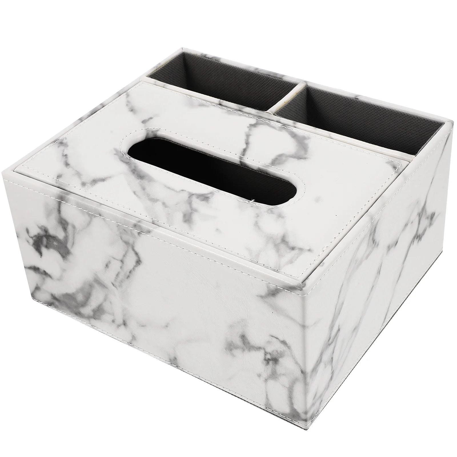

Marble Pattern Tissue Box Premium Compact Household Napkin Storage Case Modern Desktop Tissue Holder