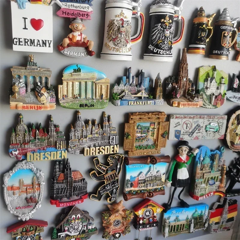 Germany Fridge Magnets Cuckoo Clock Mug Berlin Munich Dresden Frankfurt Freiburg Neuschwanstein Refrigerator Magnets Sticker